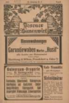 Posener Bienenwirt: Zeitschrift des Bienenwirtschaftlichen Provinzialvereins von Posen 1917.08 Jg.11 Nr8