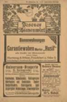 Posener Bienenwirt: Zeitschrift des Bienenwirtschaftlichen Provinzialvereins von Posen 1917.09/10 Jg.11 Nr09/10