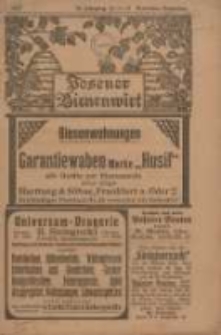 Posener Bienenwirt: Zeitschrift des Bienenwirtschaftlichen Provinzialvereins von Posen 1917.11/12 Jg.11 Nr11/12