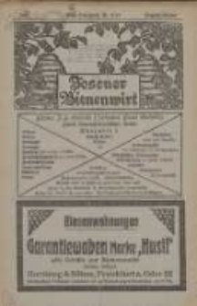 Posener Bienenwirt: Zeitschrift des Gro&szlig;polnischen Imkerverbandes Poznań 1921.08/10 Jg.15 Nr08/10