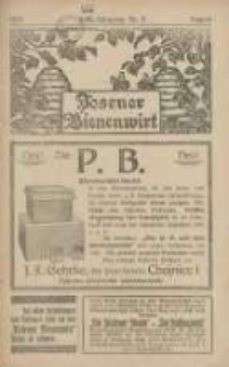 Posener Bienenwirt: Zeitschrift des Gro&szlig;polnischen Imkerverbandes Poznań 1923.08 Jg.17 Nr8