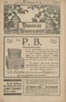 Posener Bienenwirt: Zeitschrift des Gro&szlig;polnischen Imkerverbandes Poznań 1923.10 Jg.17 Nr10