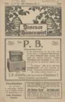 Posener Bienenwirt: Zeitschrift des Großpolnischen Imkerverbandes Poznań 1924.04 Jg.18 Nr4