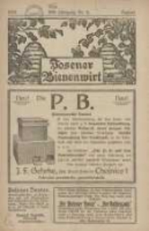 Posener Bienenwirt: Zeitschrift des Gro&szlig;polnischen Imkerverbandes Poznań 1924.08 Jg.18 Nr8