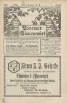 Posener Bienenwirt: Zeitschrift des Gro&szlig;polnischen Imkerverbandes Poznań 1925.08 Jg.19 Nr8