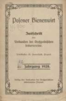 Posener Bienenwirt: Zeitschrift des Gro&szlig;polnischen Imkerverbandes Poznań 1928.01 Jg.22 Nr1