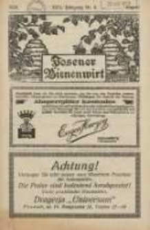 Posener Bienenwirt: Zeitschrift des Großpolnischen Imkerverbandes Poznań 1928.08 Jg.22 Nr8