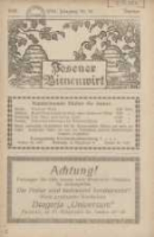 Posener Bienenwirt: Zeitschrift des Gro&szlig;polnischen Imkerverbandes Poznań 1928.10 Jg.22 Nr10