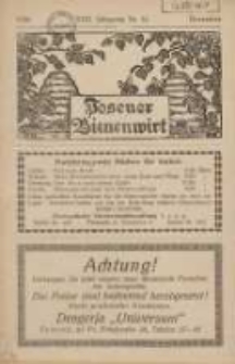 Posener Bienenwirt: Zeitschrift des Verbandes der Großpolnischen Imkervereine 1928.12 Jg.22 Nr12