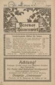 Posener Bienenwirt: Zeitschrift des Verbandes der Großpolnischen Imkervereine 1930.08 Jg.24 Nr8
