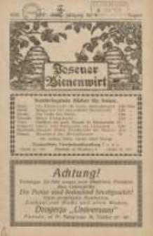 Posener Bienenwirt: Zeitschrift des Verbandes der Gro&szlig;polnischen Imkervereine 1930.08 Jg.24 Nr8