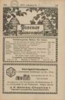 Posener Bienenwirt: Zeitschrift des Verbandes der Gro&szlig;polnischen Imkervereine 1932.07 Jg.26 Nr7