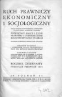 Ruch Prawniczy Ekonomiczny i Socjologiczny: organ Wydziału Prawno-Ekonomicznego Uniwersytetu i Wyższej Szkoły Handlowej w Poznaniu: poświęcony nauce i życiu prawnemu i gospodarczemu Rzeczypospolitej Polskiej 1934 R.14 I p&oacute;łrocze