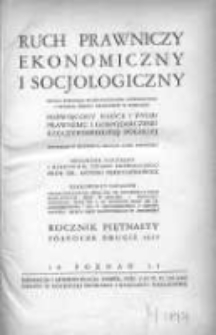 Ruch Prawniczy Ekonomiczny i Socjologiczny: organ Wydziału Prawno-Ekonomicznego Uniwersytetu i Wyższej Szkoły Handlowej w Poznaniu: poświęcony nauce i życiu prawnemu i gospodarczemu Rzeczypospolitej Polskiej 1935 R.15 II p&oacute;łrocze