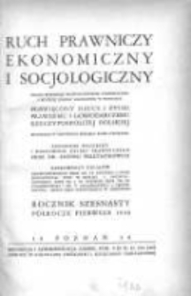 Ruch Prawniczy Ekonomiczny i Socjologiczny: organ Wydziału Prawno-Ekonomicznego Uniwersytetu i Wyższej Szkoły Handlowej w Poznaniu: poświęcony nauce i życiu prawnemu i gospodarczemu Rzeczypospolitej Polskiej 1936 R.16 I półrocze