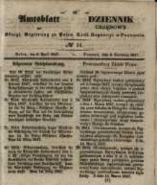 Amtsblatt der K&ouml;niglichen Regierung zu Posen. 1847.04.06 Nro.14
