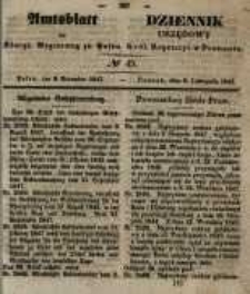 Amtsblatt der K&ouml;niglichen Regierung zu Posen. 1847.11.09 Nro.45