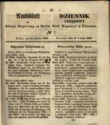 Amtsblatt der K&ouml;niglichen Regierung zu Posen. 1849.02.13 Nr.7