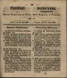 Amtsblatt der K&ouml;niglichen Regierung zu Posen. 1849.07.31 Nr.31