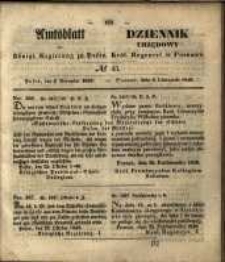 Amtsblatt der K&ouml;niglichen Regierung zu Posen. 1849.11.06 Nr.45