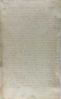 Kopia listu Jana Dymitra Solikowskiego arcybiskupa lwowskiego do króla Zygmunta III Wazy, Zamość 28.10.1599