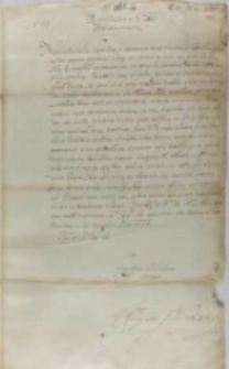 Georgius Farensbach palatinus Vendensis Petro Tiliczki episcopo Varmiensi Regni Poloniae Vicecancellario, Rodenpois 10.12.1600