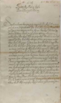 Bernard Macieiowski biskup krakowski do kr&oacute;la Zygmunta III, Bożencin 16.11.1601