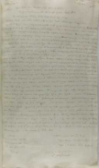 Kopia listu Piotra z Potulicz Potulickiego wojewody kaliskiego do kr&oacute;la, Poznań 07.02.1602