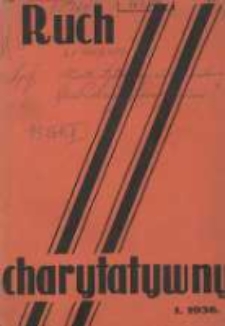 Ruch Charytatywny: miesięcznik Związku Towarzystw Dobroczynności "Caritas" i Rad Wyższych Konferencji św. Wincentego a Paulo Męskich i Żeńskich 1936 styczeń R.15 Nr1