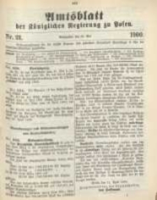 Amtsblatt der K&ouml;niglichen Regierung zu Posen. 1900.05.22 Nro.21