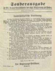 Sonderausgabe zu Nr. 21 des Amtsblatt der Kgl. Regierung zu Posen