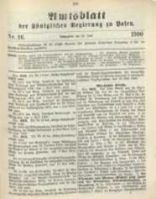Amtsblatt der K&ouml;niglichen Regierung zu Posen. 1900.06.26 Nro.26