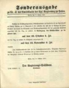 Sonderausgabe zu Nr. 41 des Amtsblatt der Kgl. Regierung zu Posen