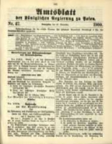 Amtsblatt der Königlichen Regierung zu Posen. 1900.11.20 Nro.47