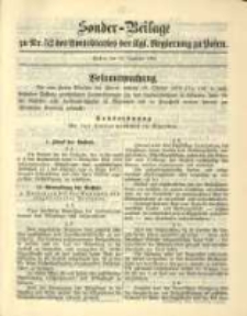 Sonder- Beilage zu Nr. 52 des Amtsblatt der Kgl. Regierung zu Posen