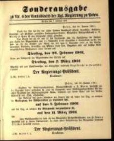 Sonderausgabe zu Nr. 6 des Amtsblatt der Kgl. Regierung zu Posen