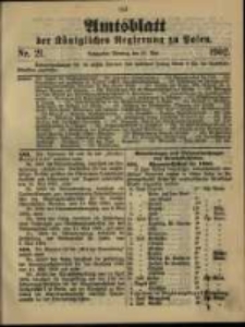 Amtsblatt der K&ouml;niglichen Regierung zu Posen. 1902.05.27 Nro.21