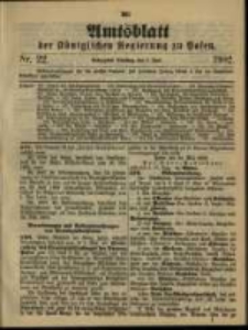 Amtsblatt der K&ouml;niglichen Regierung zu Posen. 1902.06.03 Nro.22