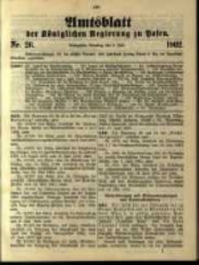 Amtsblatt der K&ouml;niglichen Regierung zu Posen. 1902.07.01 Nro.26