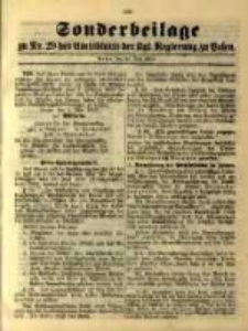 Sonderbeilage zu Nr. 29 des Amtsblatt der Kgl. Regierung zu Posen