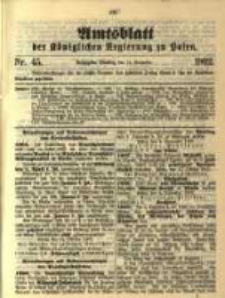 Amtsblatt der K&ouml;niglichen Regierung zu Posen. 1902.11.11 Nro.45