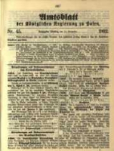 Amtsblatt der Königlichen Regierung zu Posen. 1902.11.11 Nro.45