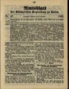 Amtsblatt der K&ouml;niglichen Regierung zu Posen. 1902.11.25 Nro.47