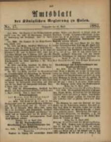 Amtsblatt der K&ouml;niglichen Regierung zu Posen. 1882.04.25 Nro.17