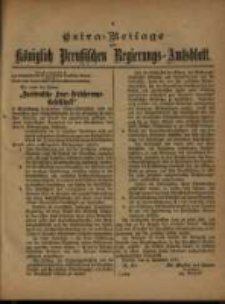 Extra=Beilage zum K&ouml;niglich Preu &szlig;ichen Regierung= Amtsblatt