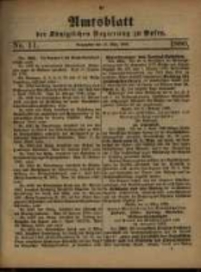Amtsblatt der K&ouml;niglichen Regierung zu Posen. 1880.03.16 Nro.11
