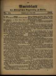 Amtsblatt der K&ouml;niglichen Regierung zu Posen. 1880.04.06 Nro.14