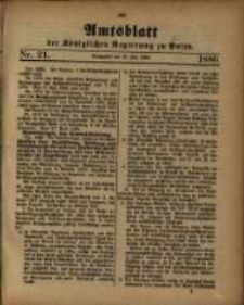 Amtsblatt der K&ouml;niglichen Regierung zu Posen. 1880.05.25 Nro.21