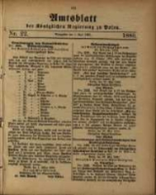 Amtsblatt der K&ouml;niglichen Regierung zu Posen. 1880.06.01 Nro.22
