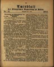 Amtsblatt der K&ouml;niglichen Regierung zu Posen. 1880.07.07 Nro.27